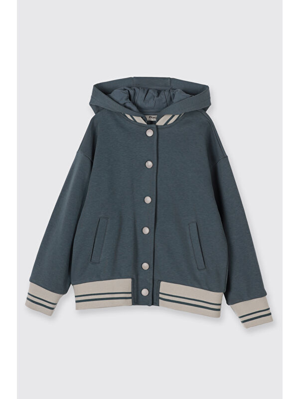 Panço Erkek Çocuk Kapüşonlu Sweatshirt Petrol