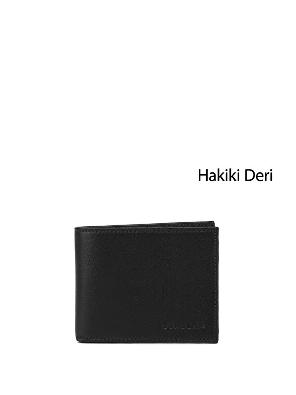 GÖNDERİ(R) Erkek SİYAH Hakiki Deri Yatay Cüzdan