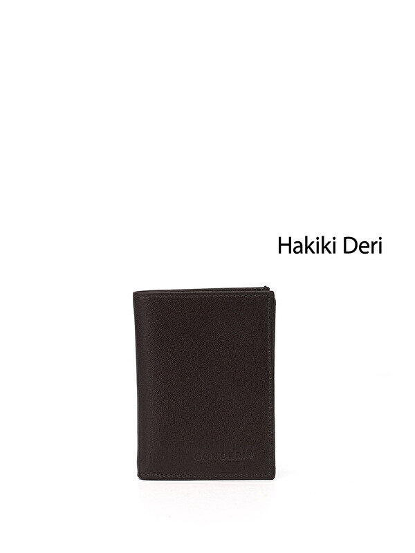 GÖNDERİ(R) Erkek KAHVERENGİ Hakiki Deri Dikey Cüzdan