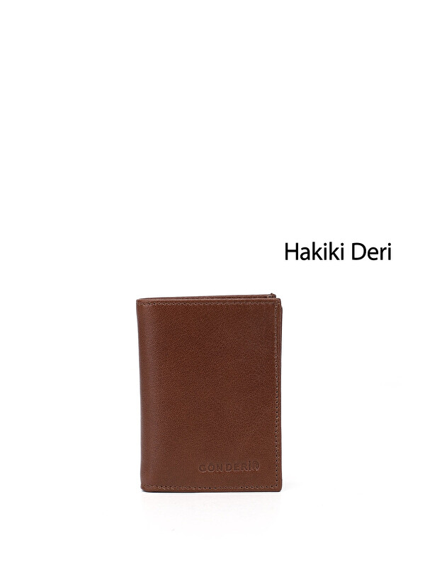GÖNDERİ(R) Erkek TABA KAHVE MEL. Hakiki Deri Dikey Cüzdan
