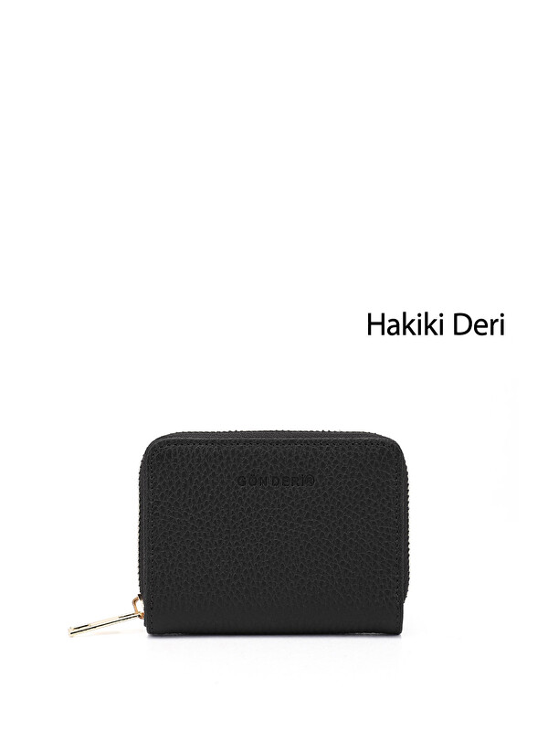 GÖNDERİ(R) Unisex MAT SİYAH Hakiki Deri Dikey Cüzdan