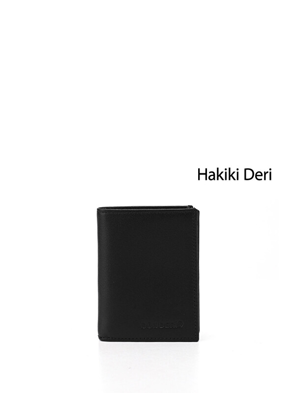 GÖNDERİ(R) Erkek SİYAH Hakiki Deri Dikey Cüzdan