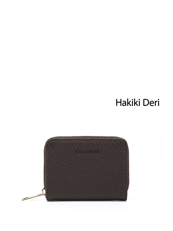 GÖNDERİ(R) Unisex TÜTÜN KAHVE Hakiki Deri Dikey Cüzdan