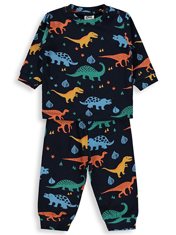 Civil Baby Dinozorlu 6-18 Ay Pijama Takımı - Lacivert