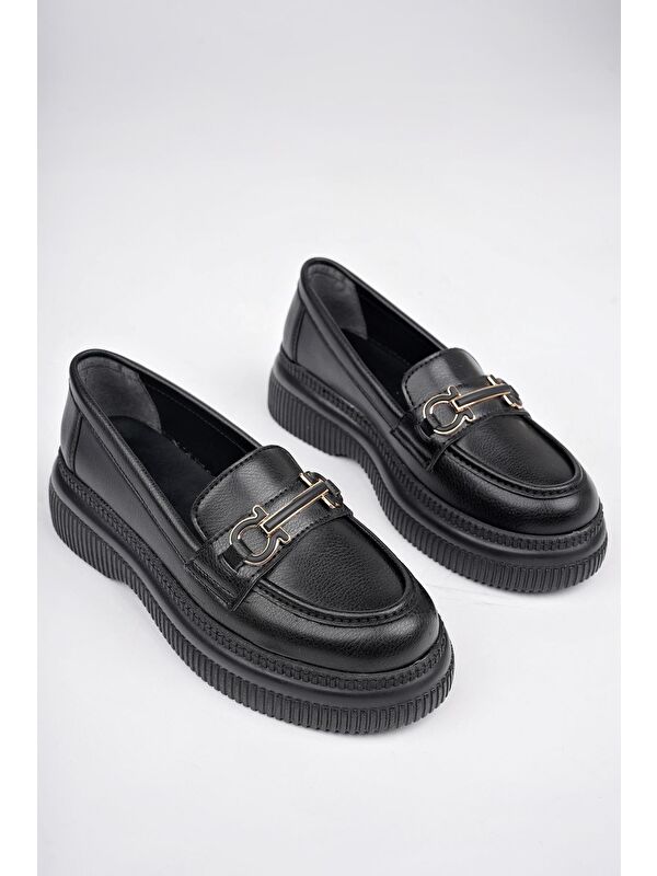 PEGULA Kadın Loafer Kalın Taban Casual Rahat Ayakkabı - Görsel 4