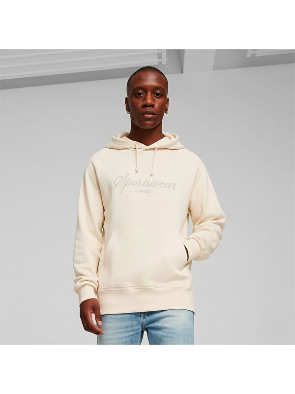 Puma Classics Erkek Ekru Kapüşonlu Sweatshirt