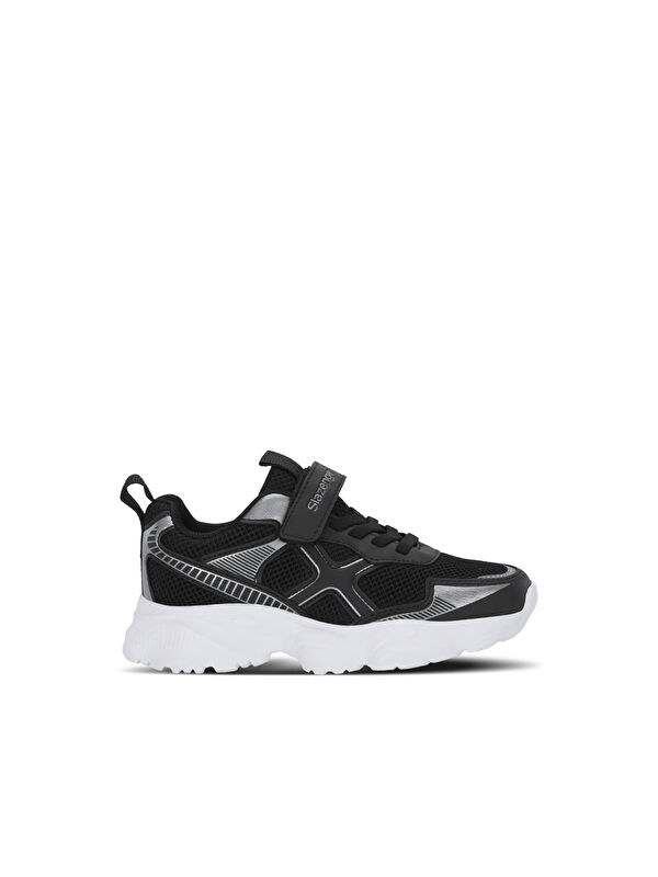 SLAZENGER FIZZY Unisex Çocuk Cırt Cırtlı Siyah / Gümüş Günlük Spor Ayakkabısı