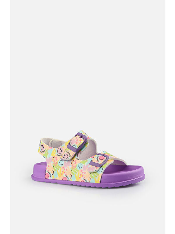 Miyu II Baskılı Kız Okul Öncesi Lila Sandalet - Görsel 6