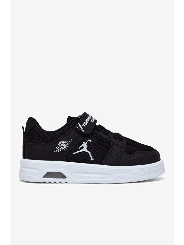 TONNY BLACK Çocuk Unisex Siyah Siyah Kauçuk Taban Cırtlı Işıklı Sneaker