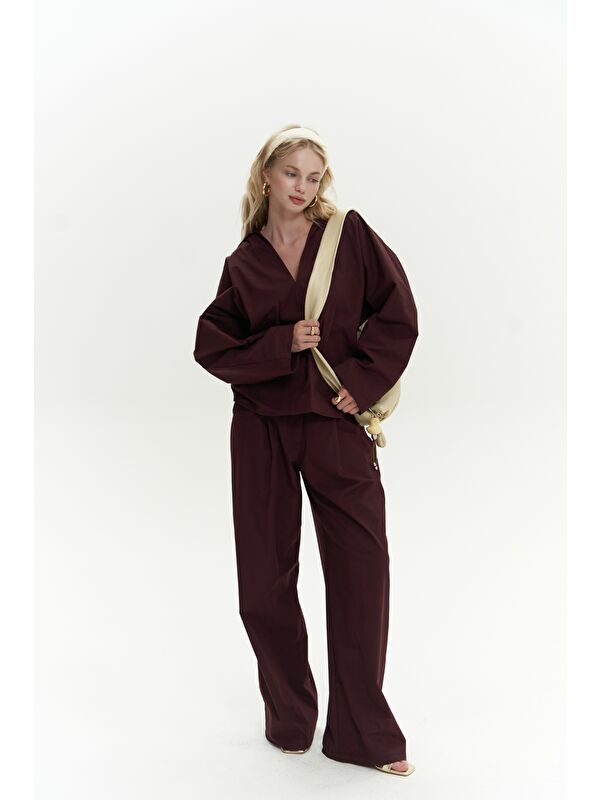 Mai Collection Blenham Bordo Gömlek Pantolon Takım