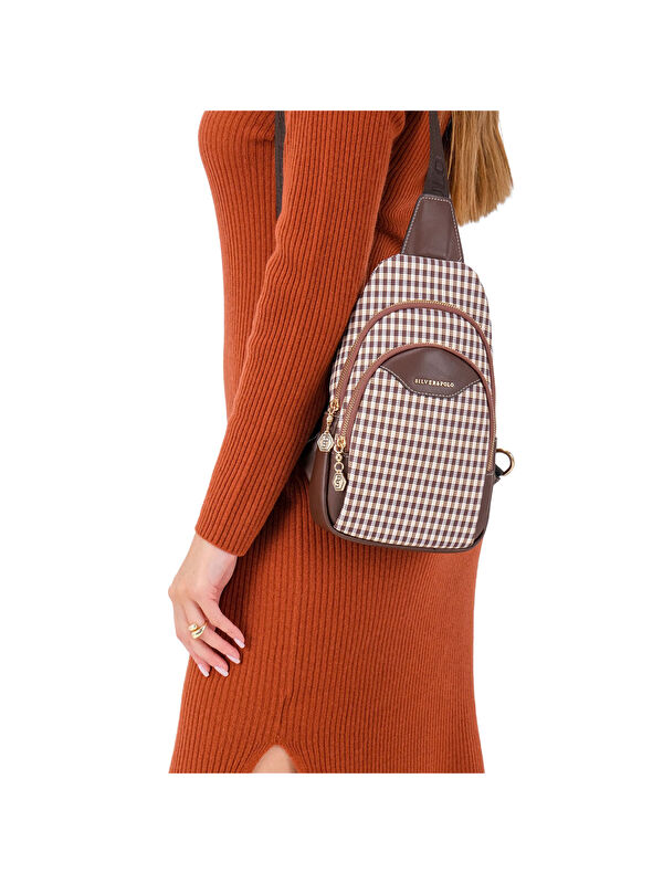 Silver Polo Kadın Çapraz Göğüs Çantası 959-48066 SILVER POLO FREEBAG M191 KAHVE SARI-MAT KAHVE