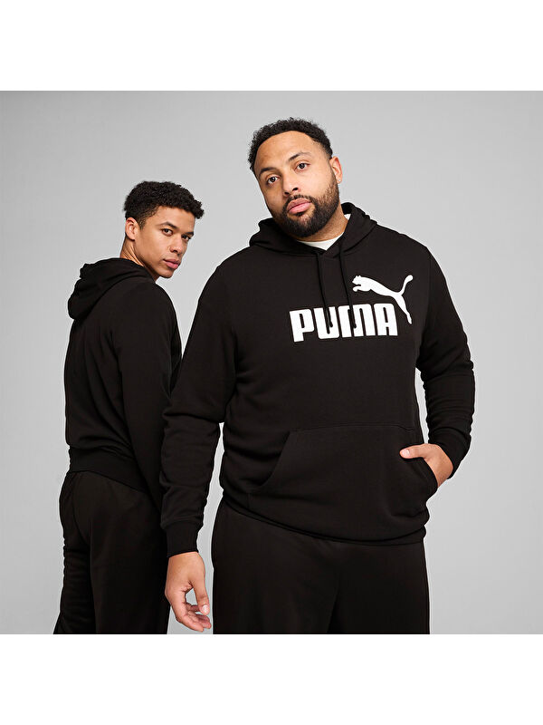 Puma Essentials No 1 Logo Erkek Siyah Kapüşonlu Sweatshirt