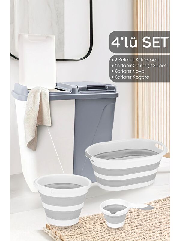 Meleni Home 4'lü Kirli Çamaşır Sepeti 90 l