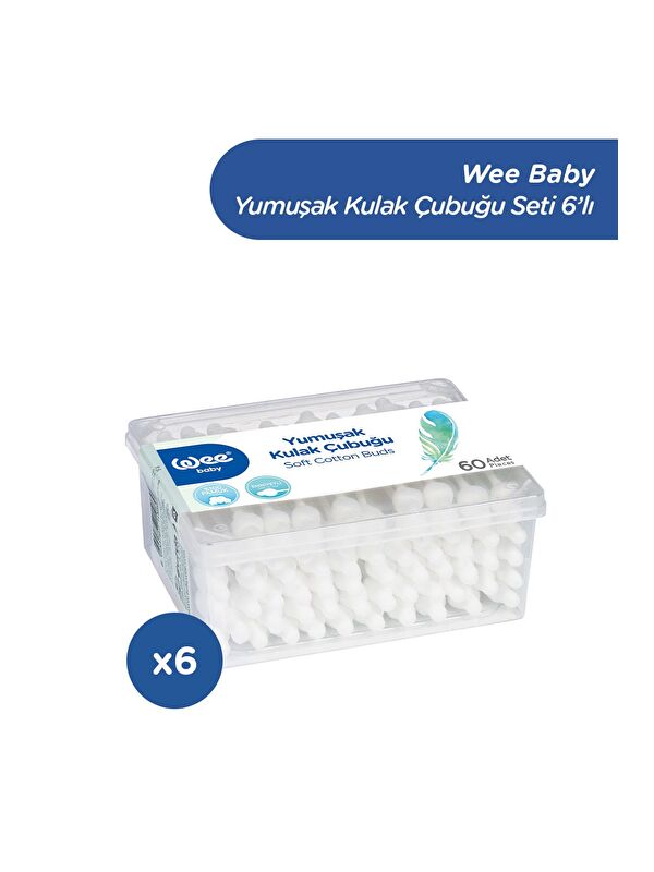 WEE BABY Emniyetli Kulak Temizleme Çubuğu Seti (60x6 360 Adet)