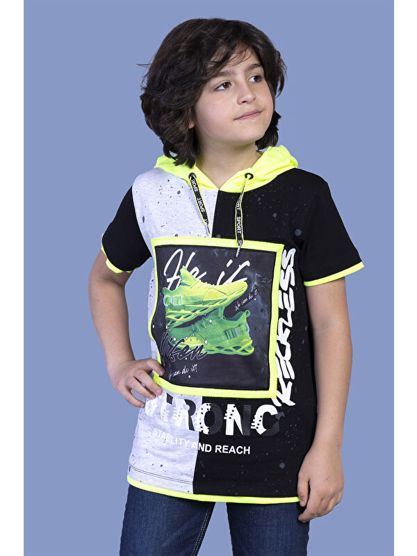 Toontoykids Erkek Çocuk Garni Detaylı Baskılı Tişört