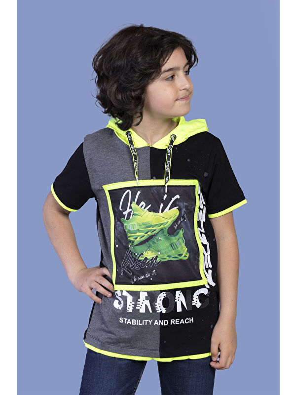 Toontoykids Erkek Çocuk Garni Detaylı Baskılı Tişört