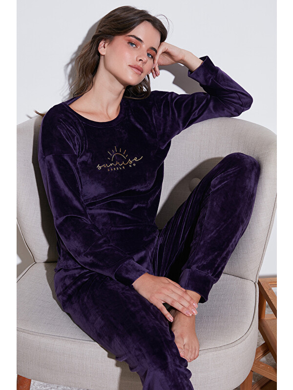 Lela Standart Fit Bisiklet Yaka Kadın Pijama Takımı 6094201