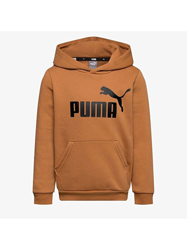 Puma Ess Big Logo Erkek Kahverengi Kapüşonlu Hoodie