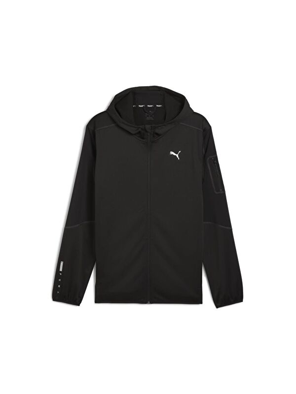 Puma Flex Panelled Siyah Kapüşonlu Erkek Fermuarlı Sweatshirt Hırka