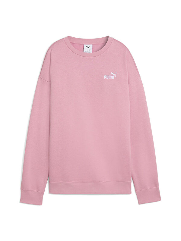 Puma Essentials Small Logo Relaxed Kadın Pembe Bisiklet Yaka Sweatshirt