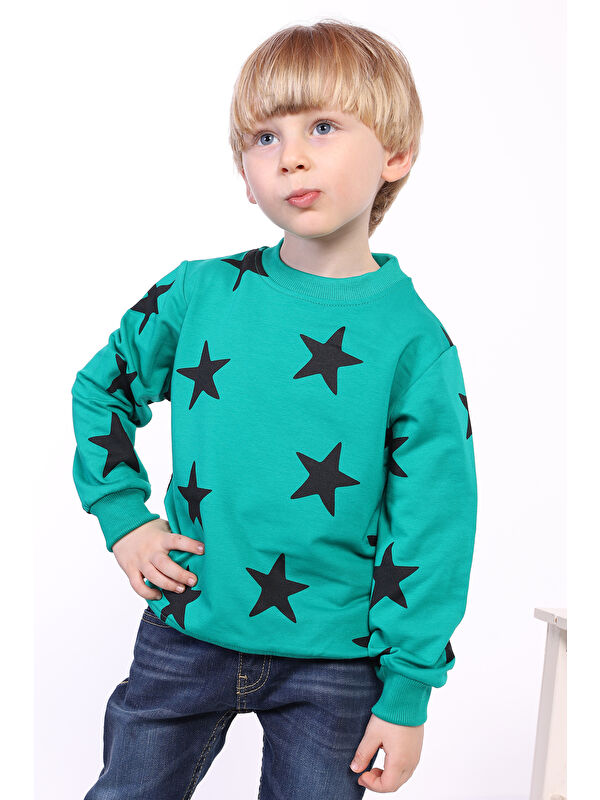 Toontoykids Erkek Çocuk Komple Yıldız Baskılı Sweatshirt