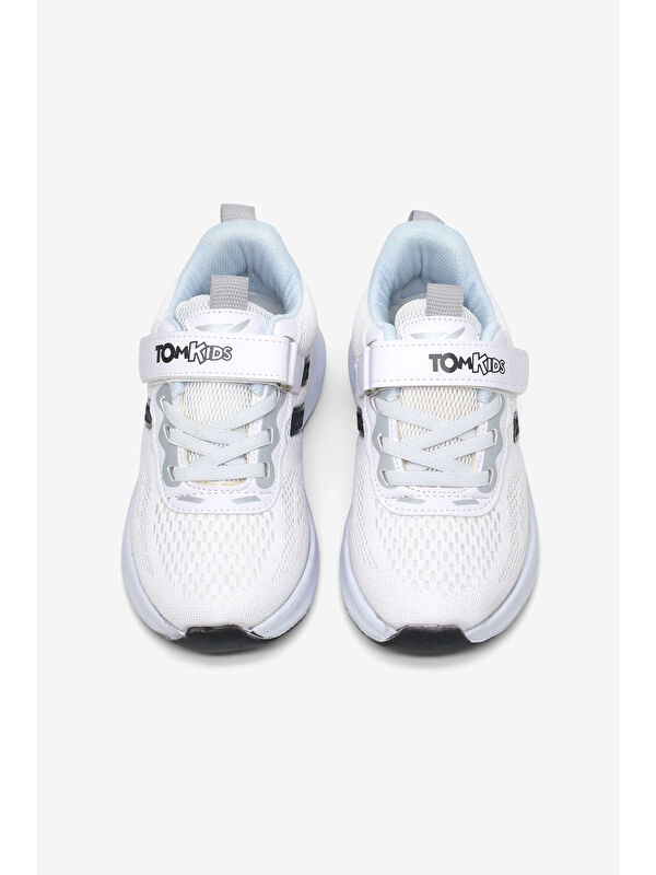 Tonny Black Beyaz Tonny Black Rahat Kalip Çocuk Unisex Nefes Alabilen Cırtlı Bağcıklı Sneaker