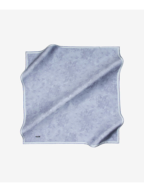 AKER Açık Mavi 90X90 İpek Krep Saten Eşarp