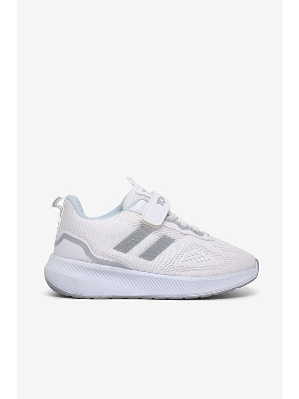 Tonny Black Beyaz Tonny Black Rahat Kalip Çocuk Unisex Nefes Alabilen Cırtlı Bağcıklı Sneaker