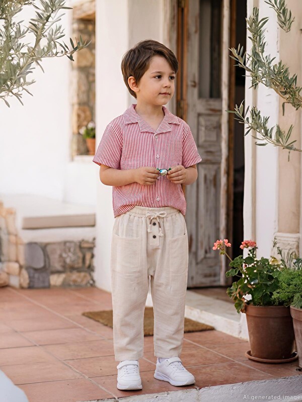 Civil Boys Beli Lastikli 2-5 Yaş Pantolon - Bej