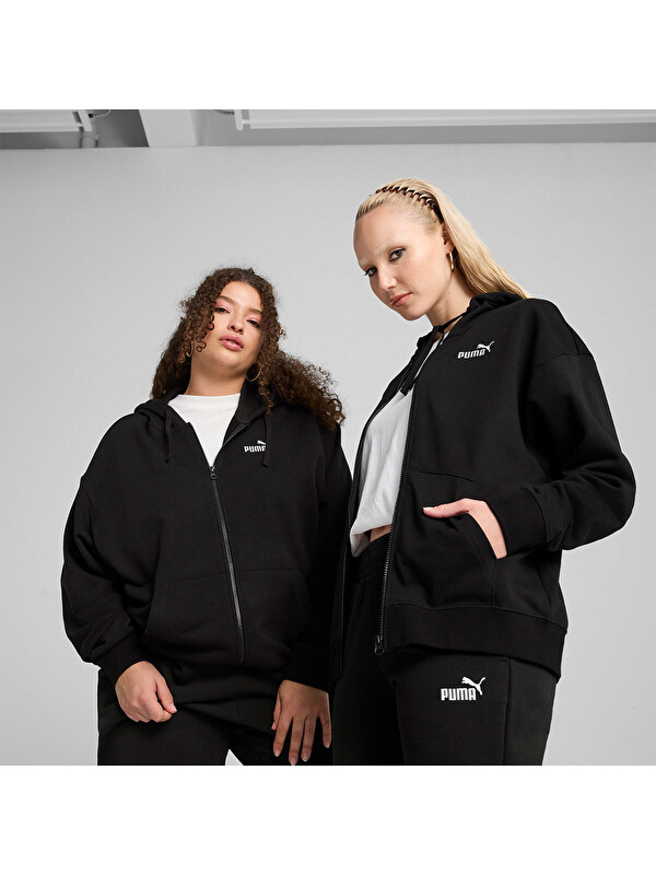 Puma Essentials Comfort Kadın Siyah Kapüşonlu Ceket