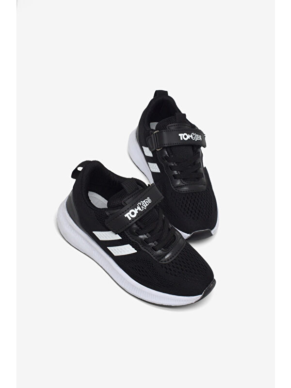 Tonny Black Beyaz Tonny Black Rahat Kalip Çocuk Unisex Nefes Alabilen Cırtlı Bağcıklı Sneaker