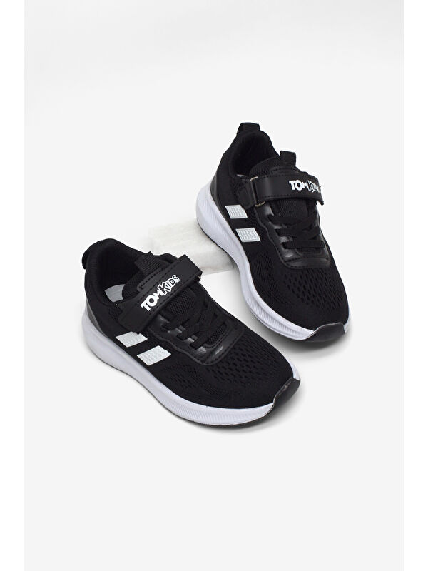 Tonny Black Beyaz Tonny Black Rahat Kalip Çocuk Unisex Nefes Alabilen Cırtlı Bağcıklı Sneaker