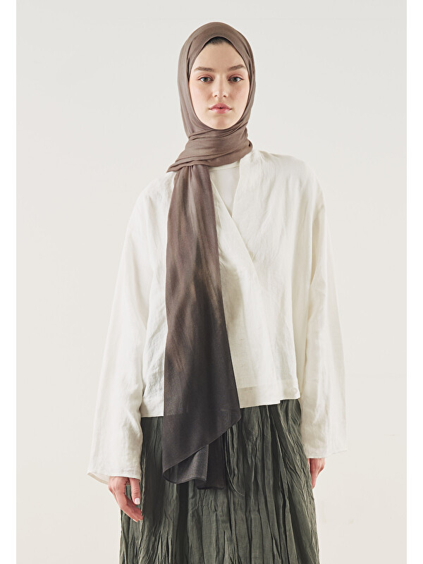 Fresh Scarfs Sand Ripples Desen Soft Viskon Şal Ceviz