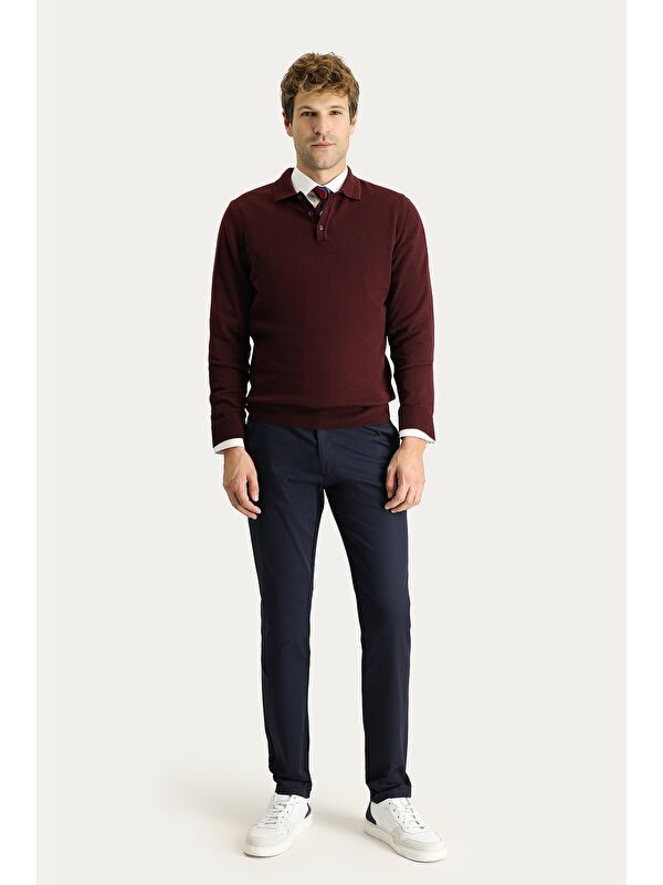 Kiğılı Slim Fit Dar Kesim Elastanlı Kanvas / Chino Pantolon