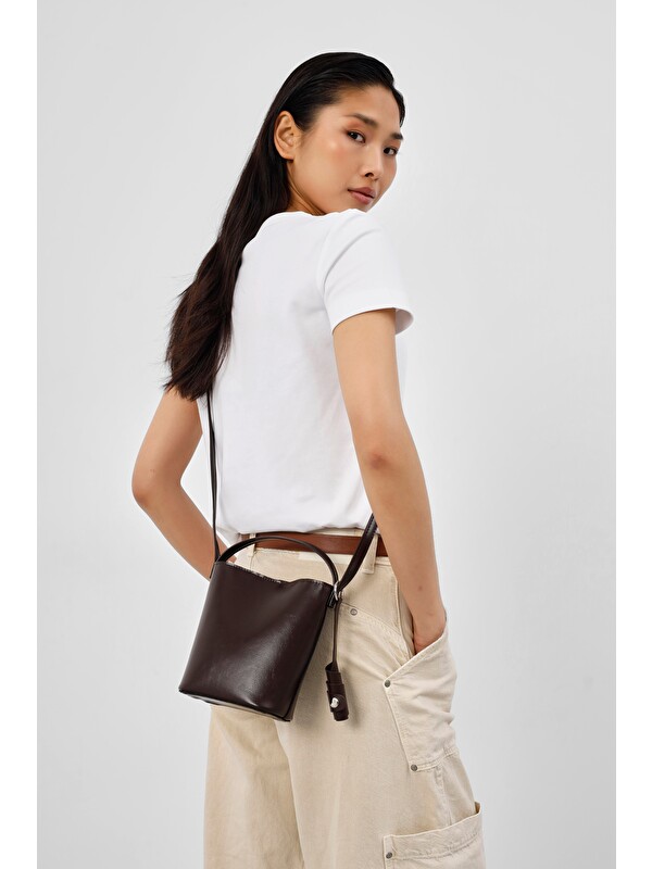 Shulebags Amore Minimal Çapraz Çanta Koyu Kahve