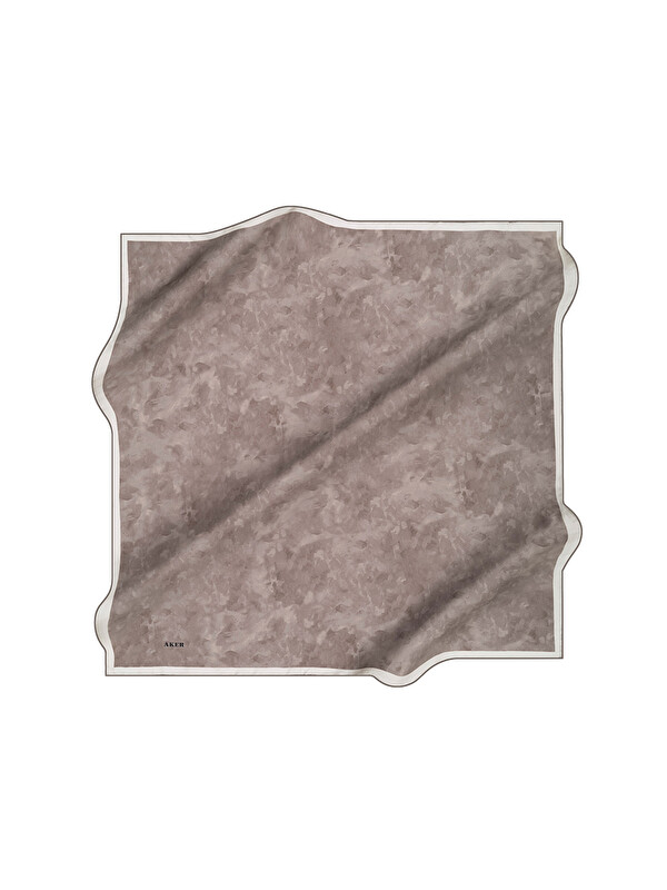 AKER Açık Vizon 90X90 İpek Krep Saten Eşarp