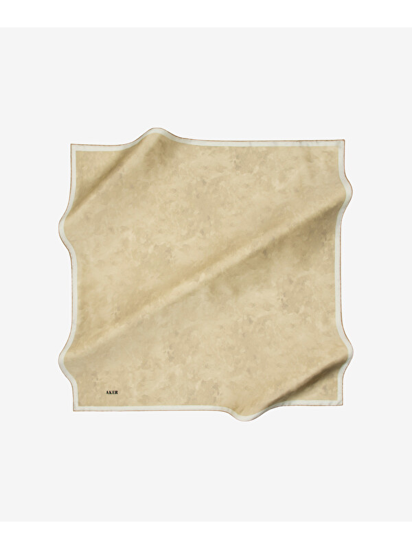 AKER Açık Sarı 90X90 İpek Krep Saten Eşarp