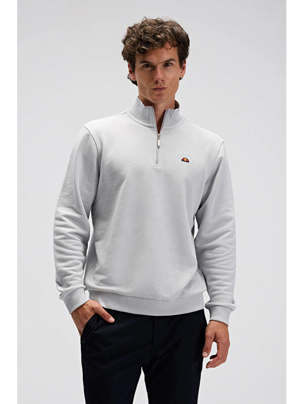 Ellesse Pamuklu Regular Fit Yarım Fermuarlı Dik Yaka Sweat EM580-GI