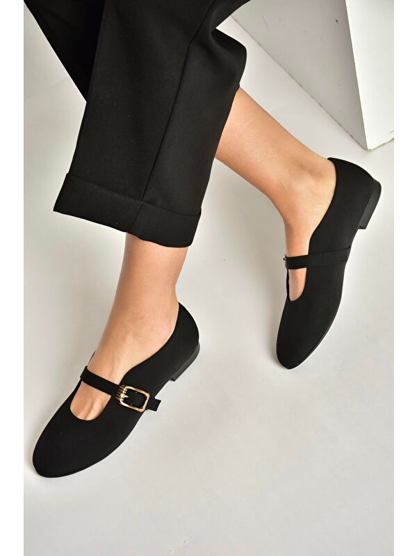 Fox Shoes Siyah Kadın Babet Y820650204
