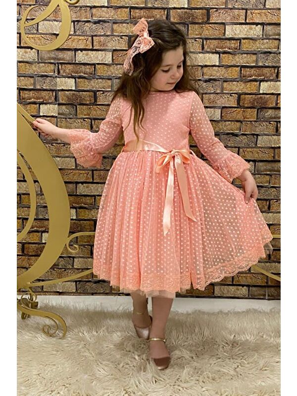 Mnk Baby & Kids Dantel Tokalı Kız Çocuk Elbise