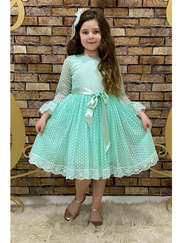 Mnk Baby & Kids Dantel Tokalı Kız Çocuk Elbise
