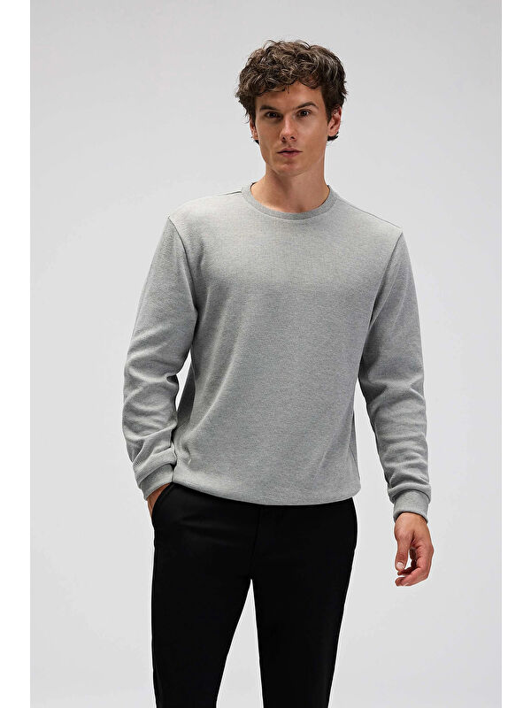 Ellesse % 100 Pamuk Regular Fit Bisiklet Yaka Kazak EM615-GR