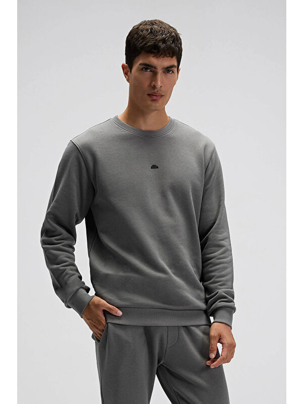 Ellesse Pamuklu Regular Fit Bisiklet Yaka Logolu Sweat EM556-ANT