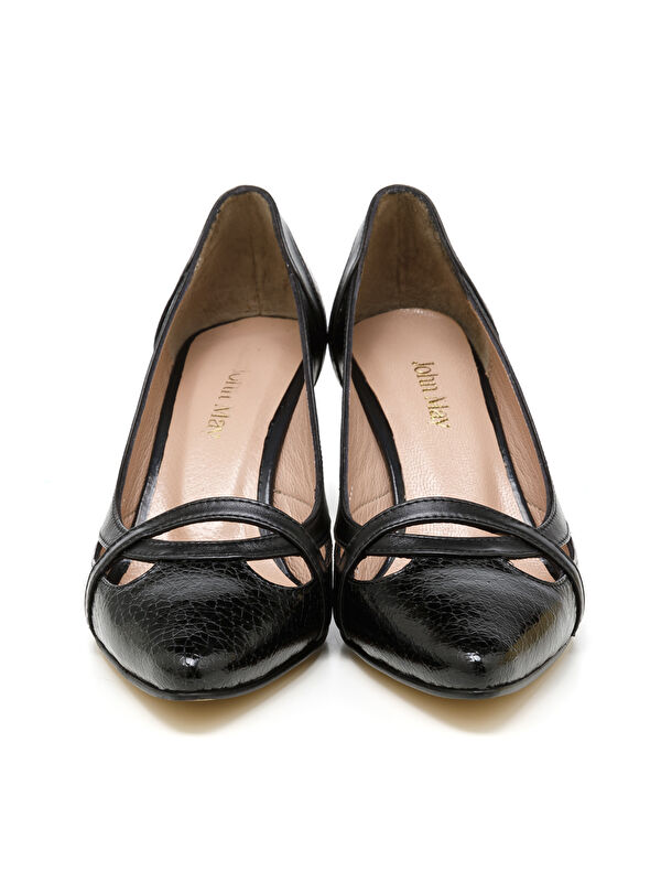 John May Siyah John May Stiletto Mar Kadın Topuklu/ MAR-25Y-133-782 Siyah-Siyah Yılan