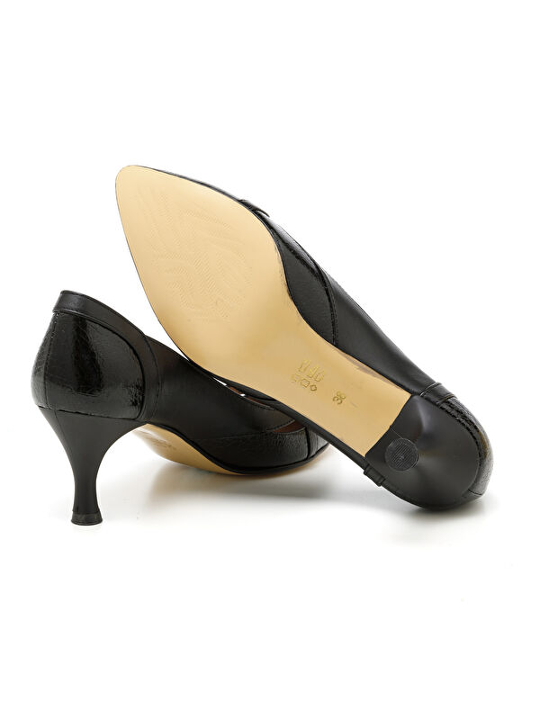 John May Siyah John May Stiletto Mar Kadın Topuklu/ MAR-25Y-133-782 Siyah-Siyah Yılan