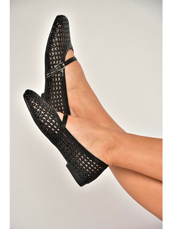 Fox Shoes Siyah Fox Shoes Babet Kadın Y726431709