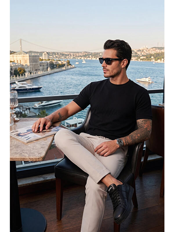 Buratti Streç Pamuklu Slim Fit Sıfır Yaka Tişört 5902639