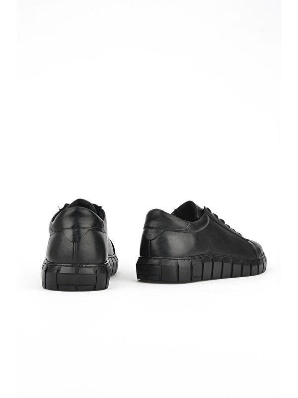Erkek Hakiki Deri Sneaker 133423Z96 Siyah - Görsel 4