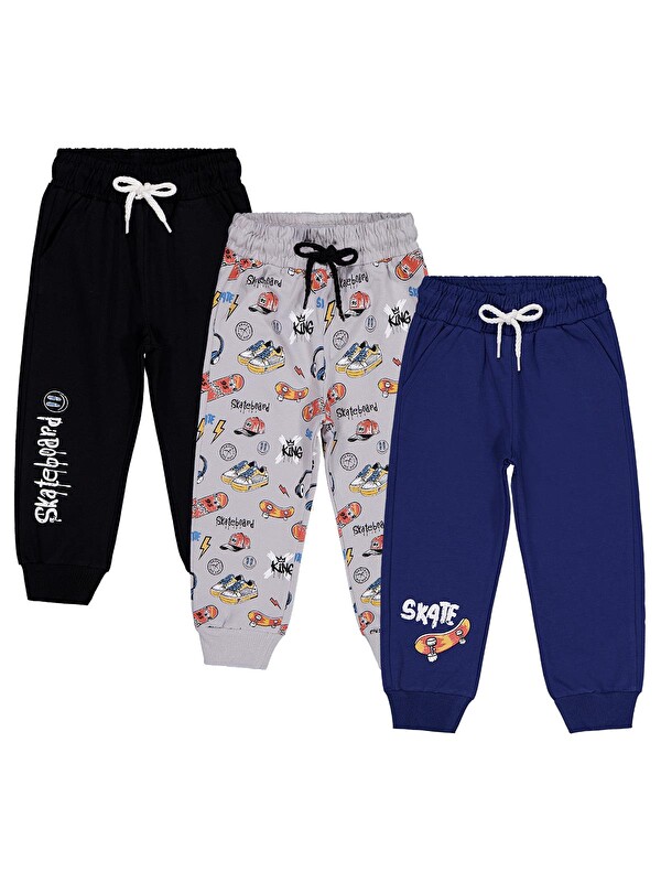 Civil Boys Skaterboard Baskılı 3'lü Set 2-5 Yaş Eşofman Altı - Standart