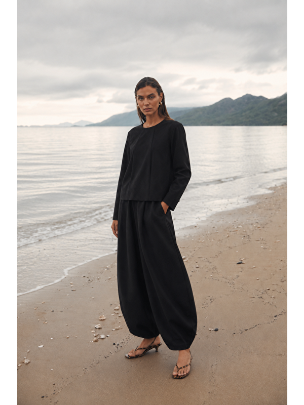 Mevra COVE | Barrel Pantolon Siyah